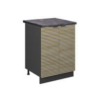 KÜCHENUNTERSCHRANK Fame-Line Eiche Paneel 60 cm , AP Anthrazit - Hellbraun/Eichefarben, Holzwerkstoff (60/82/60cm) - Vicco