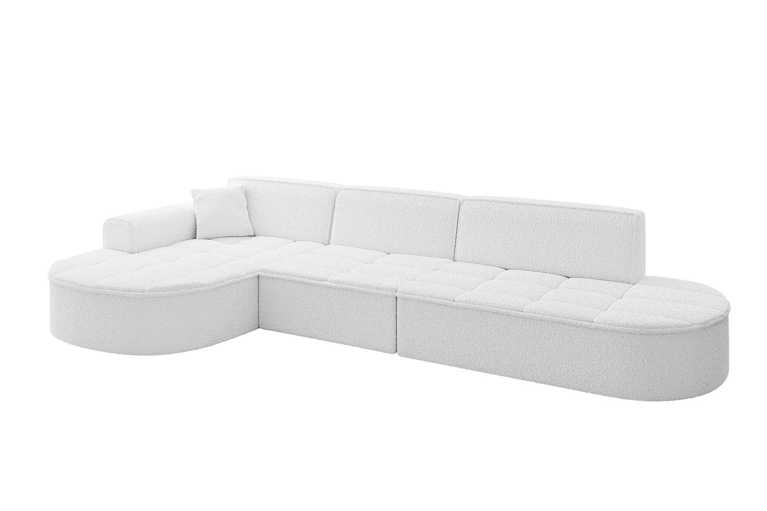 ECKSOFA Ottomane Links TARO-L2 - 328x171x79,5 cm Weiß - Weiß, Holzwerkstoff/Textil (328/171cm) - ALTDECOR