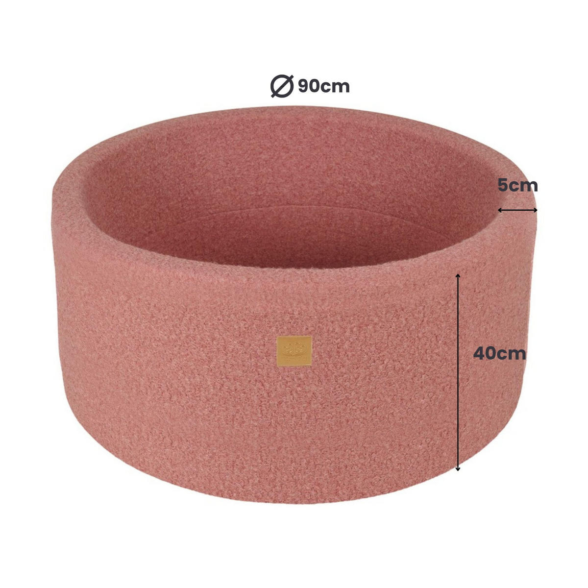 BÄLLEBAD für Kinder, Boucle, Rosa - Pink/Transparent, Textil (90/90/40cm) - MeowBaby