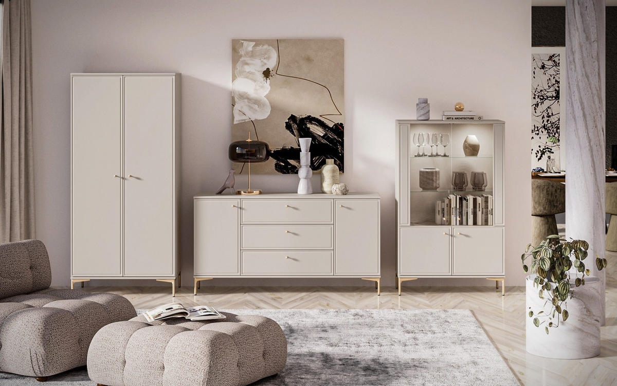 KOMMODE – 160 cm – Sandro – Sandfarben - Sandfarben, Holzwerkstoff (160/85/40cm) - hi-markt