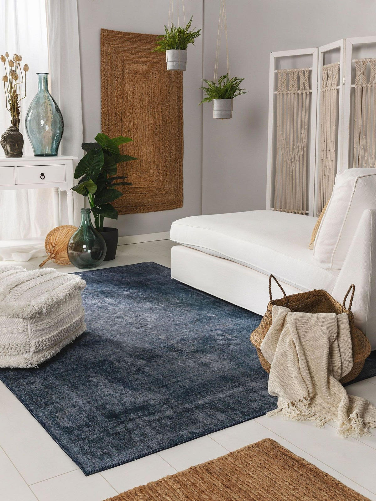 TEPPICH Laury Blau 200x300 cm - Blau, Textil (200/1cm) - KUNSTLOFT