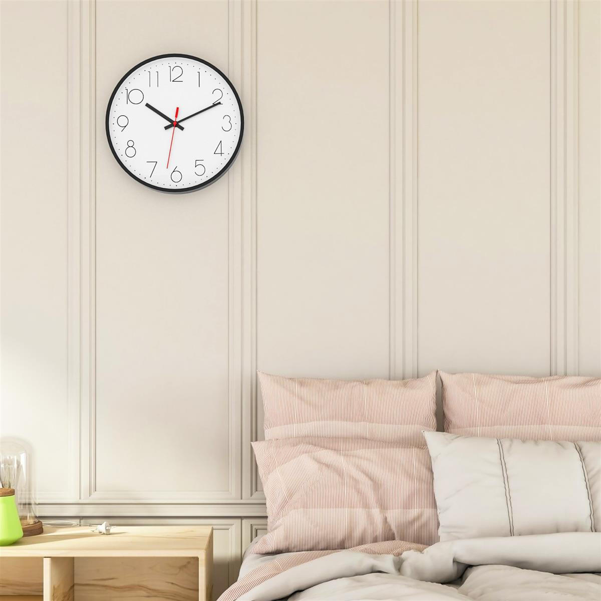 WANDUHR 30.5 cm - Weiß, Kunststoff (30.5/30.5/4.5cm) - Intirilife