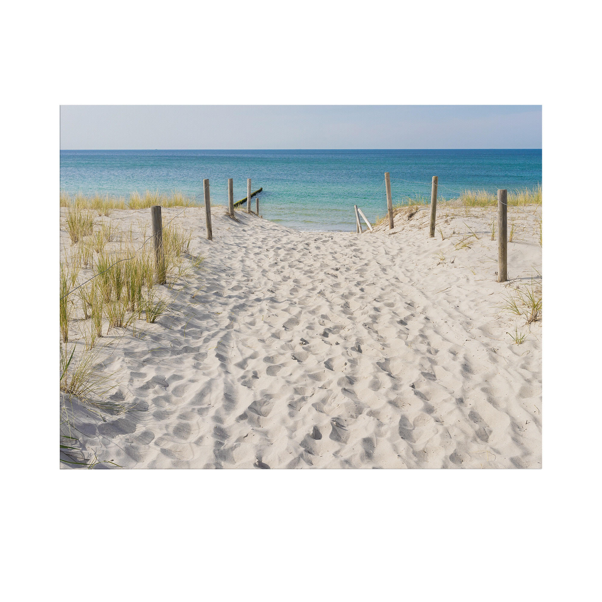 LEINWANDBILD Strandspaziergang 50x70cm - Blau/Braun, Textil (50/1cm) - Art for the Home