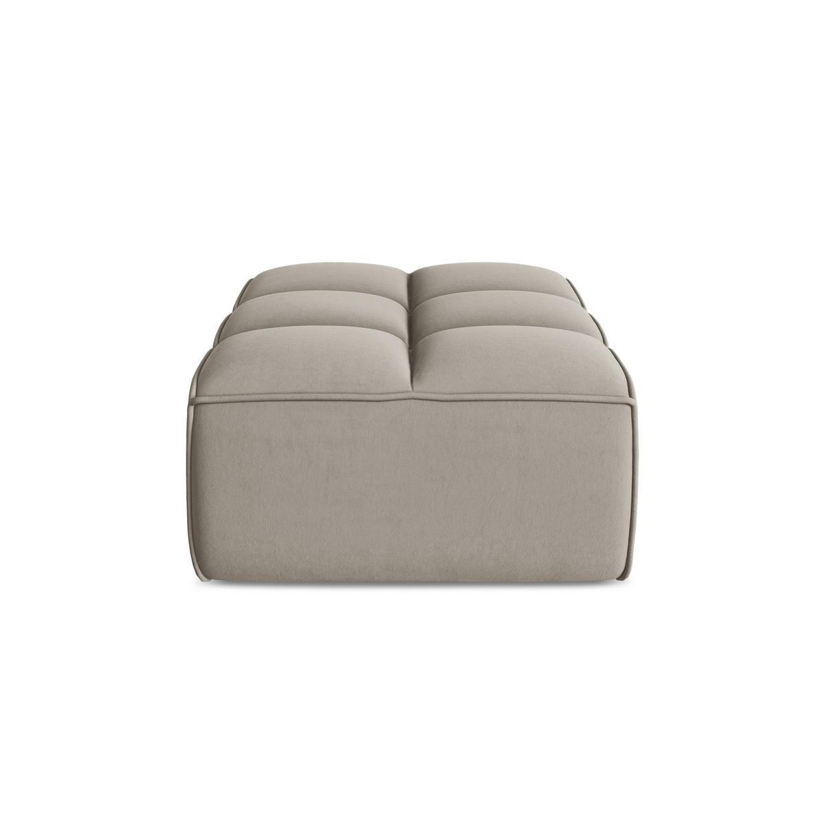 POUF Samt Stoff Grau - Taupe/Schwarz, Kunststoff/Textil (80/43/93cm) - LaMiaSofa