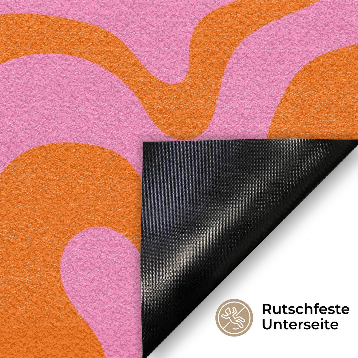 FUSSMATTE Muster - Rosa - Orange - Abstrakt - Modern 60x40 cm - Pink, Kunststoff (60/0.4cm) - MuchoWow