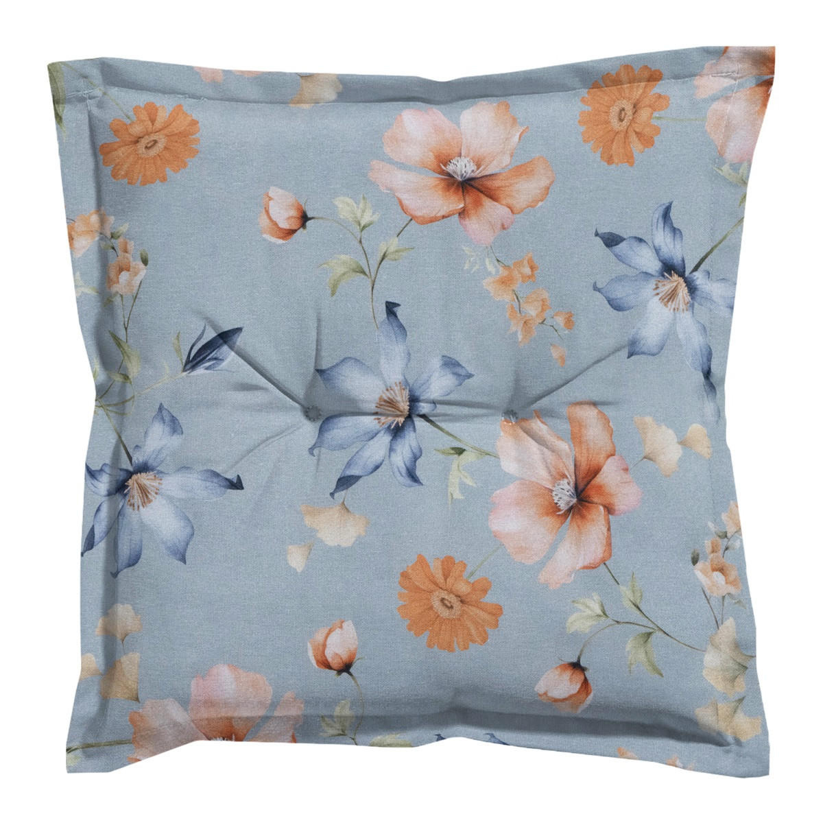 SITZKISSEN Florina 50/50 cm 4er-Set - Blau, Textil (50/5/50cm) - Madison