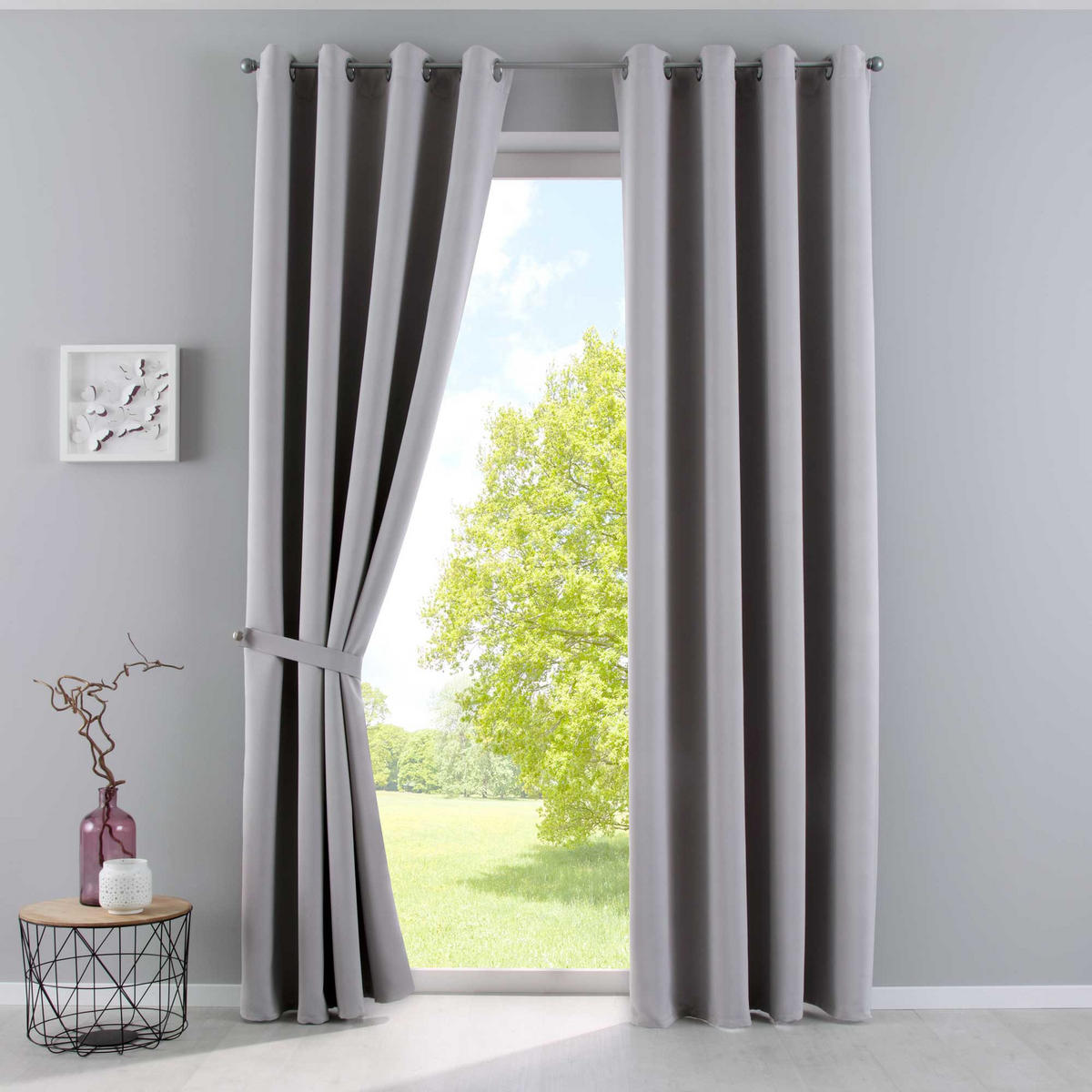 VORHANG »NEW YORK« HxB 225x140 cm Grau - Grau, Textil (140/225cm) - Gardinenbox