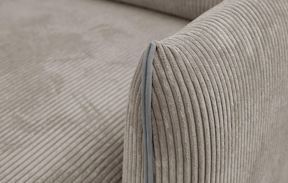ECKSOFA TAUER 3-Sitzer, taupe - Taupe/Schwarz, Holzwerkstoff/Kunststoff (206/173cm) - Courtois Laville