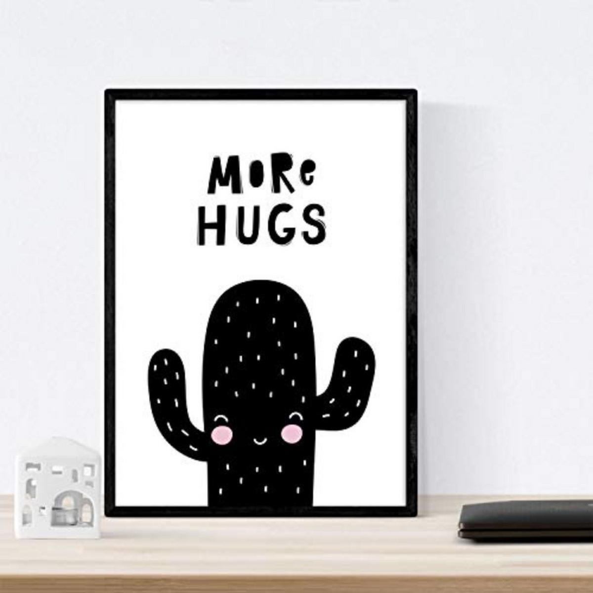 POSTER Set mit 4 von Kaninchen, Giraffe, Kaktus und Wolke A3 Rahmenlos - Klar, Papier (29.7/3cm) - Nacnic