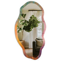 SPIEGEL 90x45 cm asymmetrisch mit Druck - Abstrakter Wirbel - Transparent, Glas (45/90/0.4cm) - TULUP