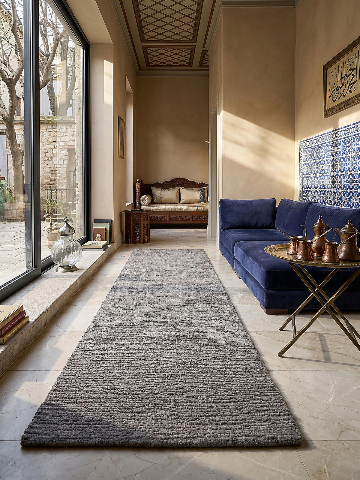 WOLLTEPPICH ALNE, einfarbig, Grau, 80 x 230 cm - Grau, Textil (80/230cm) - KADIMA DESIGN