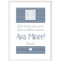 ARTISSIMO Spruch-Bild gerahmt 51x71cm Poster Kunstdruck Wandbild Bild mit Spruch - Blau, Holz (51/71cm) - artissimo