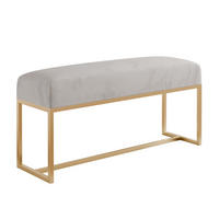 POLSTERBANK MUSE 100 cm Gold / Grau ,Metallgestell - Grau, Metall (100/47/30cm) - Idohome