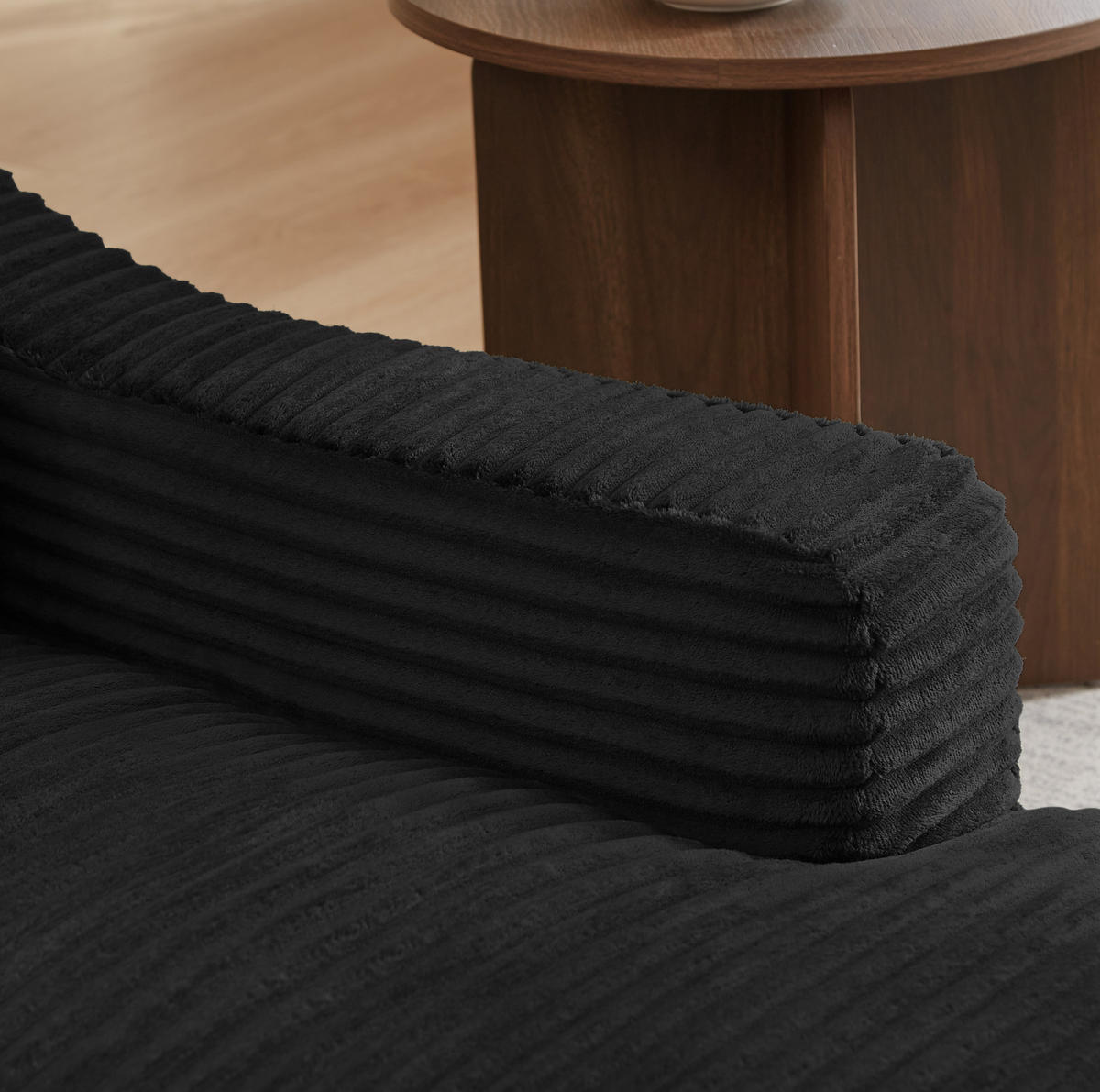 SCHLAFSESSEL mit ausziehbarer Zusatzauflage und Doppelschicht-Design, Schwarz - Schwarz, Kunststoff (162/68/100cm) - Redom