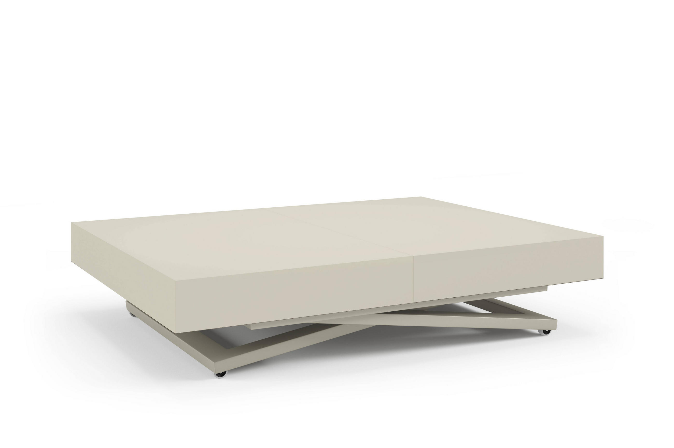 COUCHTISCH SANNA U - Kaschmir/Beige, Holzwerkstoff/Metall (80/120/27cm) - Meblini