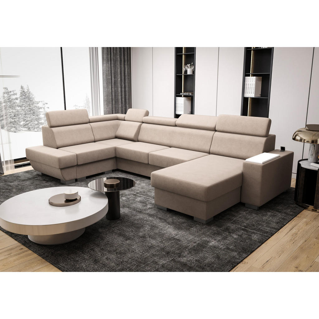 Thumbnail - O-Sofa Wohnlandschaft, Beige, Textil, 3-Sitzer, 340x103x200 cm, Wohnzimmer, Sofas & Couches, Wohnlandschaften, Wohnlands...