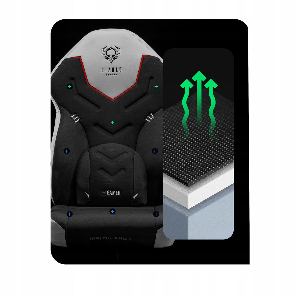 GAMINGSTUHL X-GAMER - Schwarz/Weiß, Metall (68/118/56cm) - Diablo Chairs
