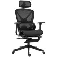 BÜROSTUL, Ergonomischer Schreibtischstuhl - Schwarz, Kunststoff (70/130/71cm) - HOMCOM