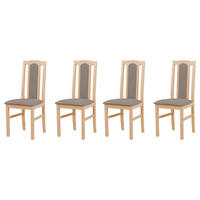ESSZIMMERSTUHL - Set 4x Bos 7 sonoma, opium 20 - Graubraun/Sonoma Eiche, Holz (43/96/40cm) - Leaf Design