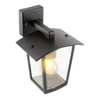 AUSSENWANDLEUCHTEE Schwarz E27 Klar Diffusor IP44 - Schwarz, Metall (17/23/17cm) - CGC Europe