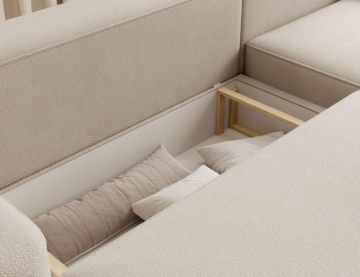 ECKSOFA RUMA - Beige (Amore 18) - Beige, Holzwerkstoff (285/180cm) - Möblo