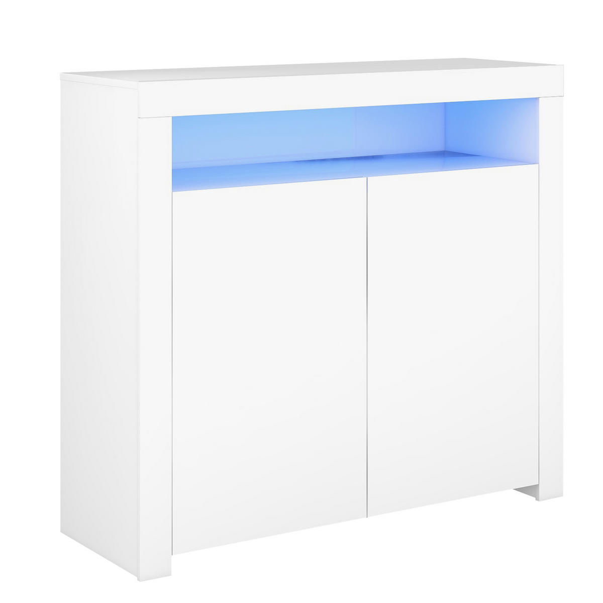 SIDEBOARD LED Weiß Hochglanz Stauraum TV-Schrank Modern - Weiß, Holzwerkstoff (40/92/108cm) - FLIEKS