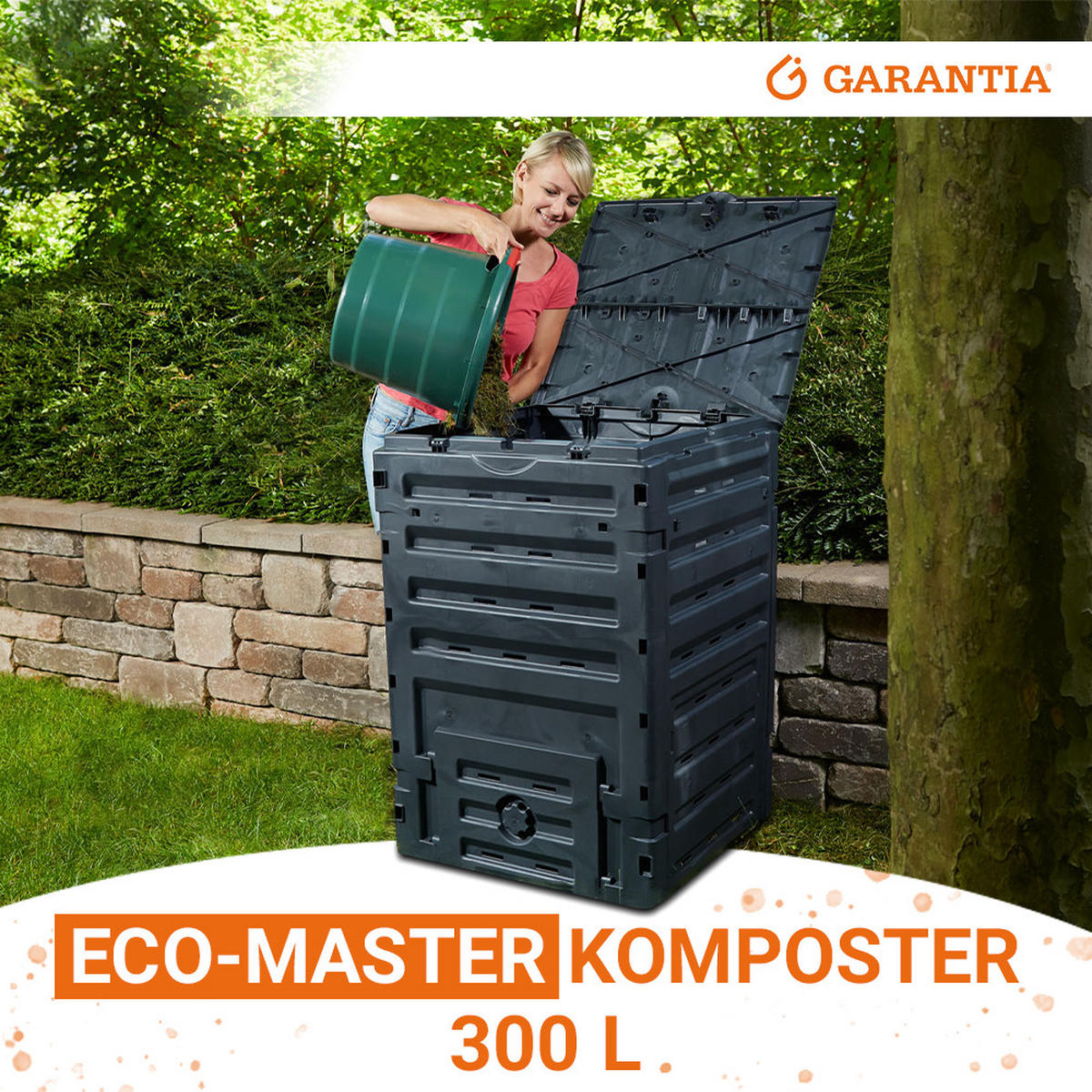 KOMPOSTER 300 L, schwarz - Schwarz, Kunststoff (60/90/60cm) - GARANTIA