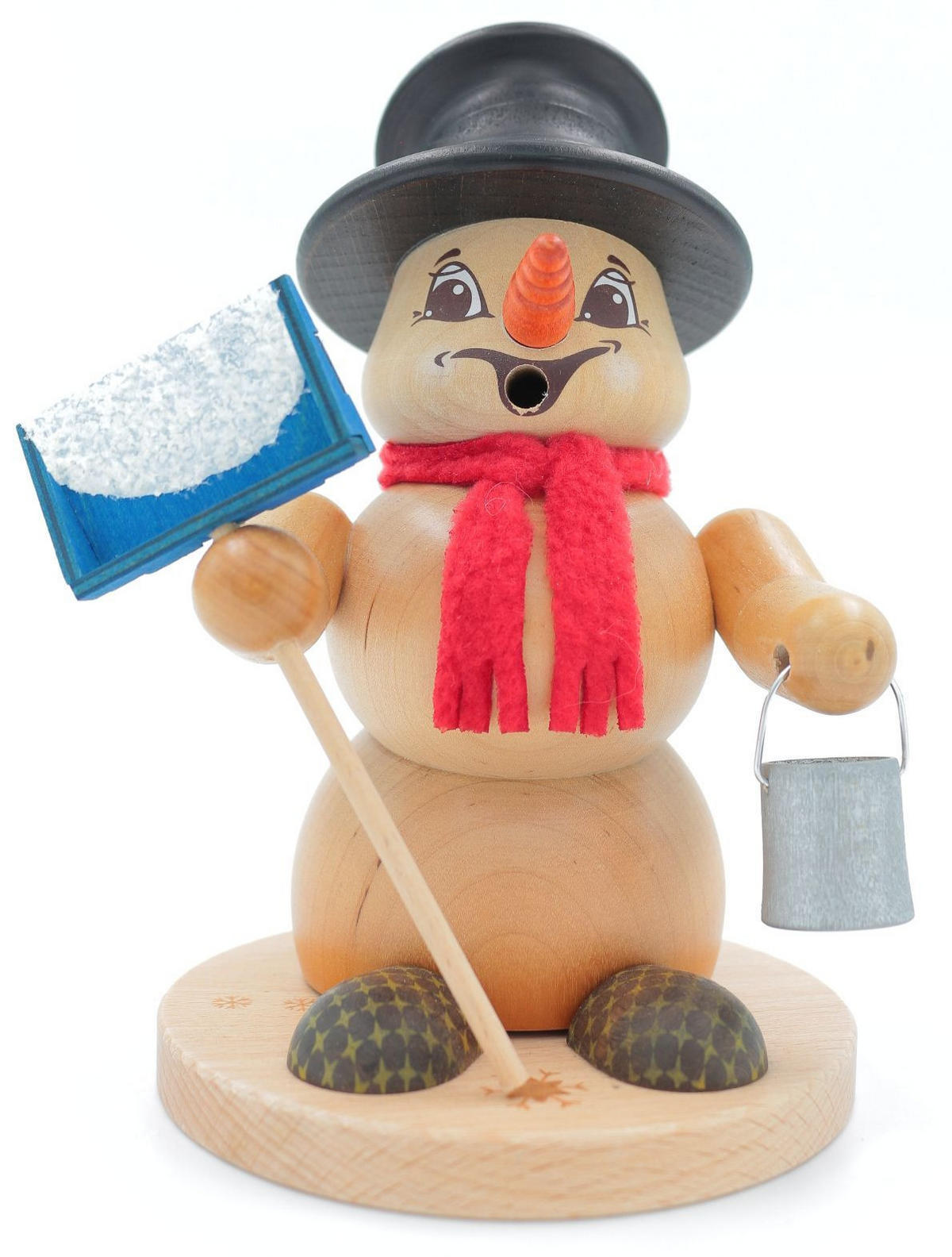 RAUCHFIGUR Schneemann Natur Schneeschieber Natur 19 cm - Multicolor, Holz (15/19/0.1cm)