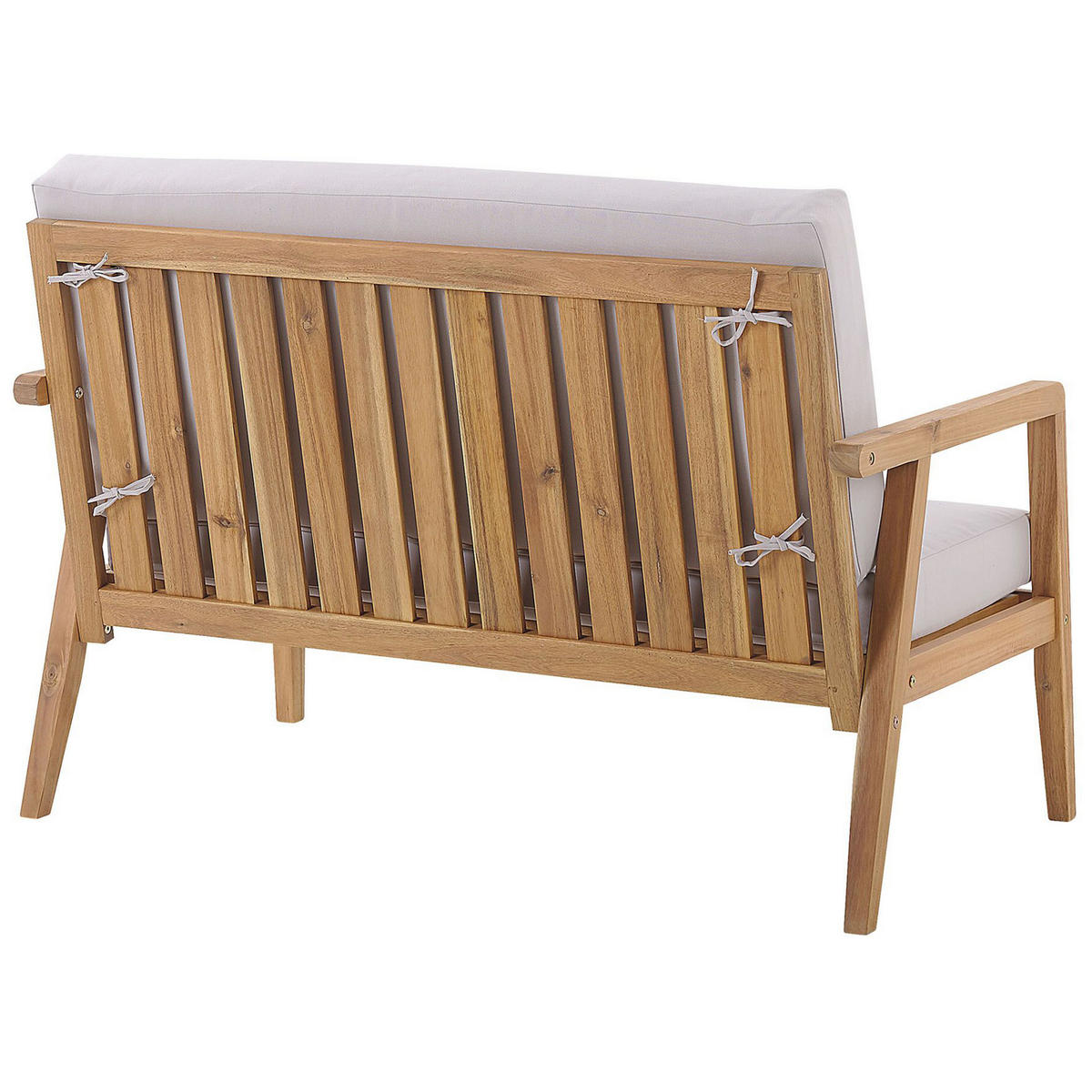 LOUNGE SET 4-Sitzer Hellbraun Auflagen grau Pallano - Hellbraun/Grau, Holz - Beliani