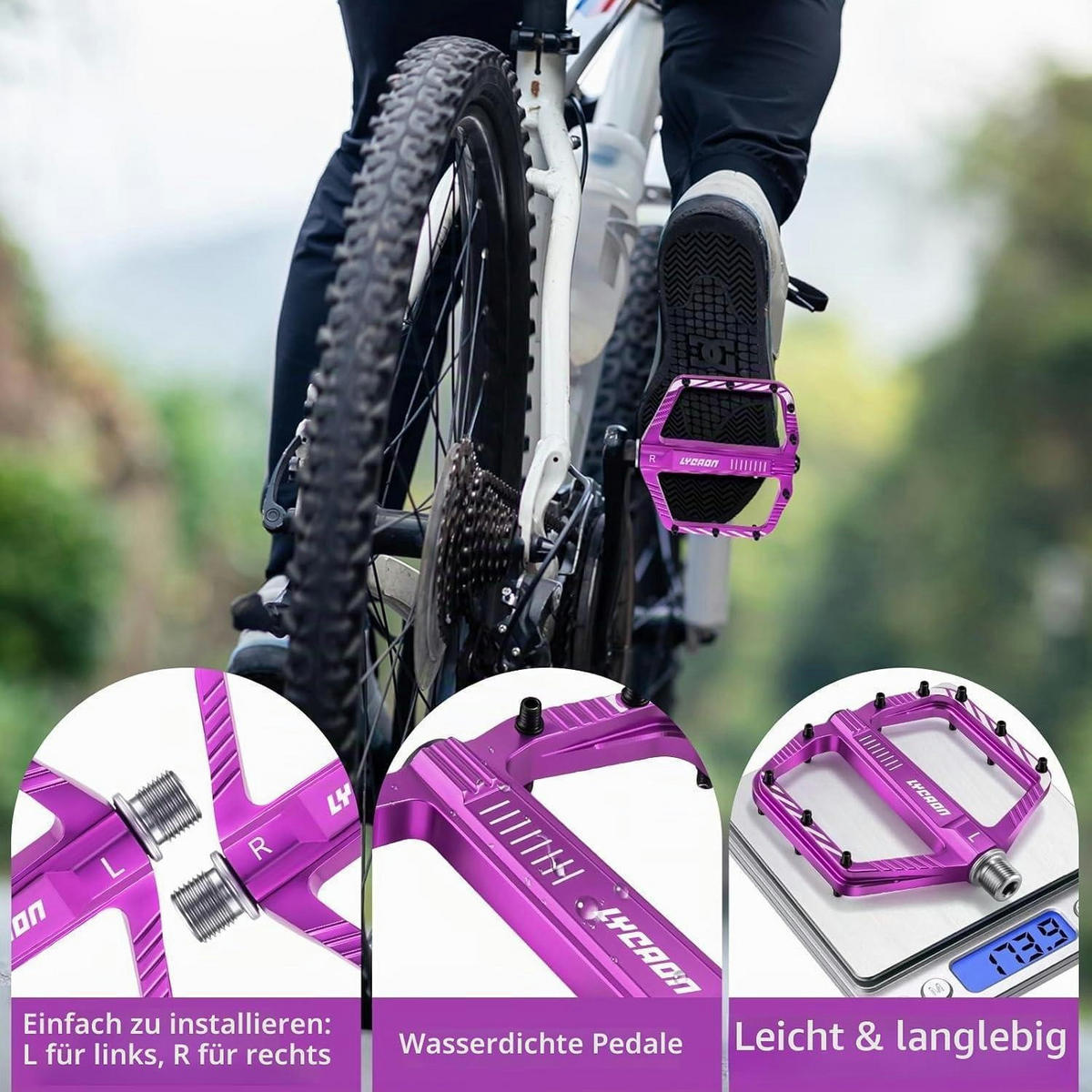 FAHRRADPEDALE Aluminiumlegierung Violett - Violett, Metall (1.1/1.5/11cm)