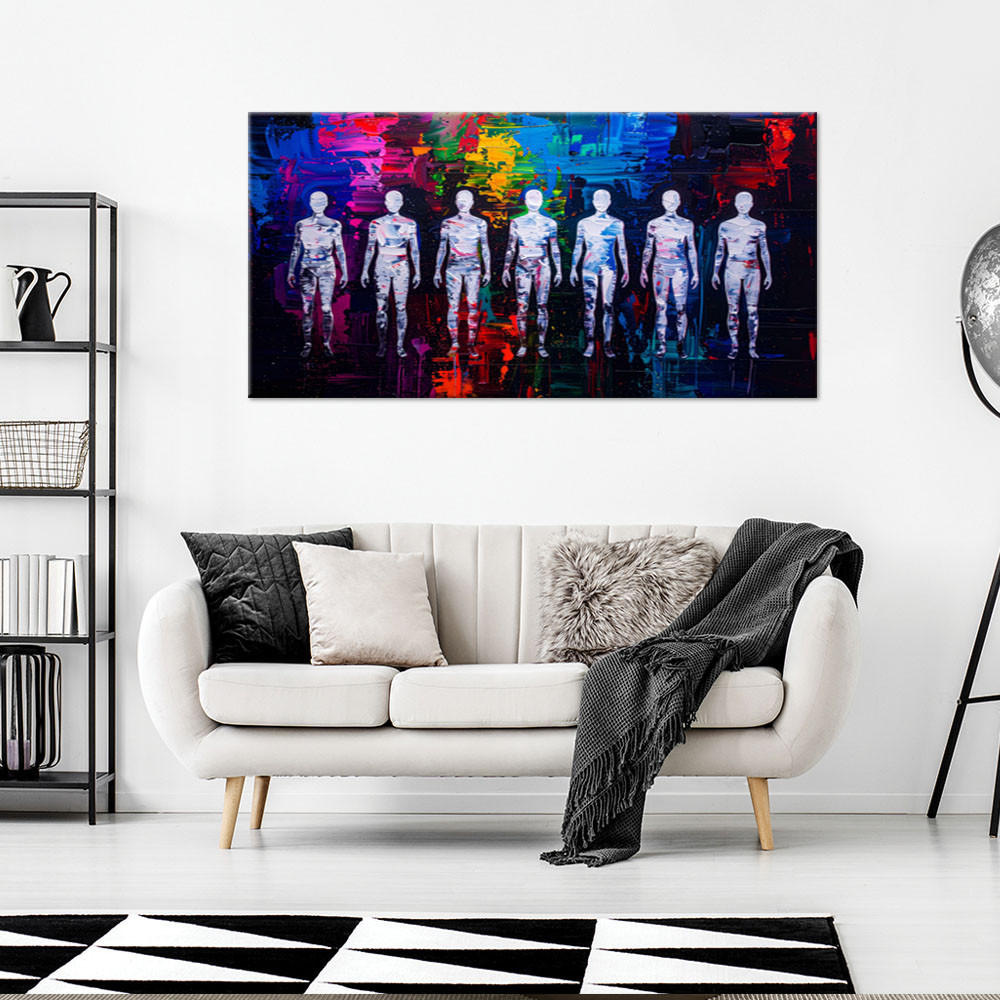 LEINWANDBILD Menschen Abstrakt 100x50cm - Multicolor, Textil (100/50cm) - Feeby