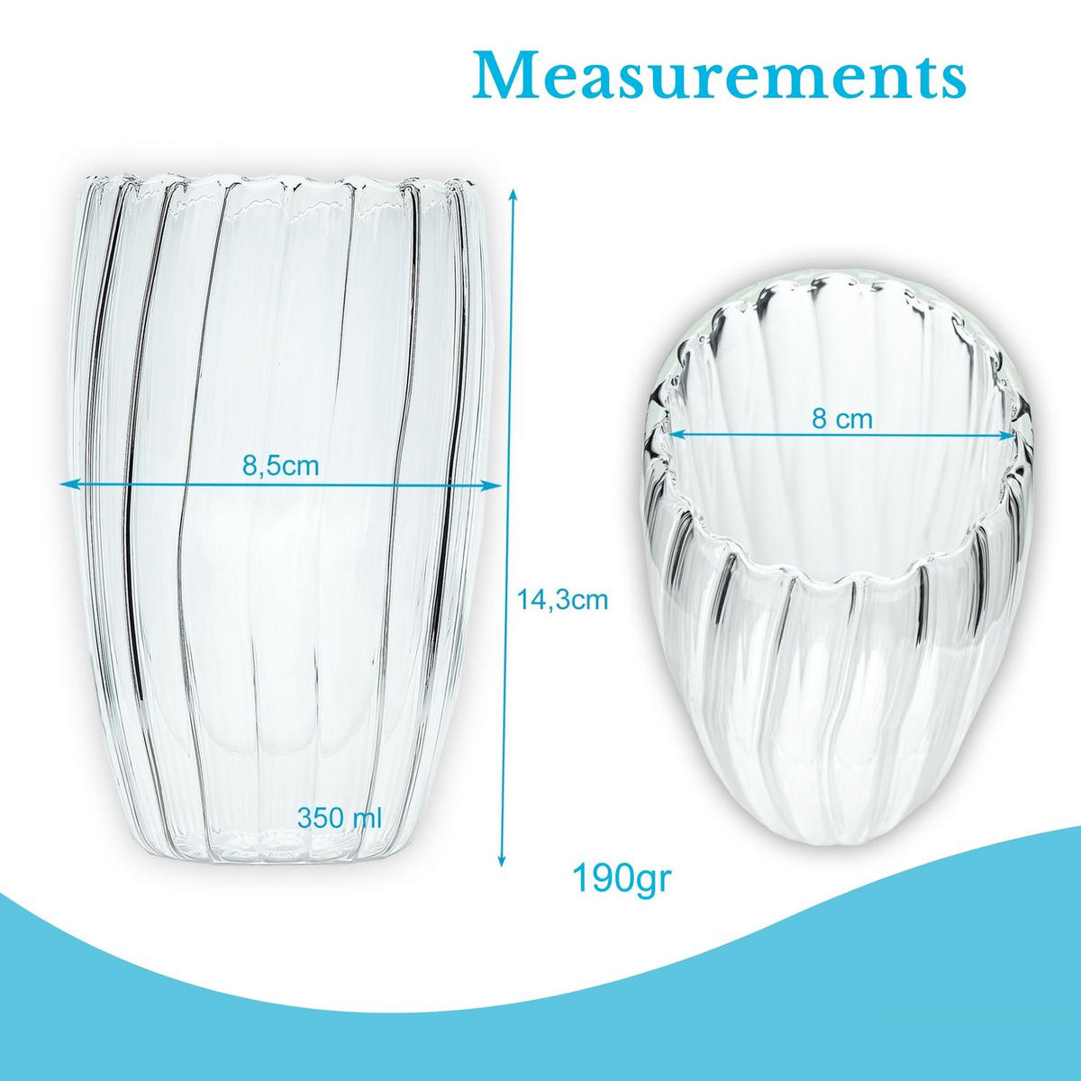 THERMO GLAS 350 ml - Transparent, Glas - Intirilife
