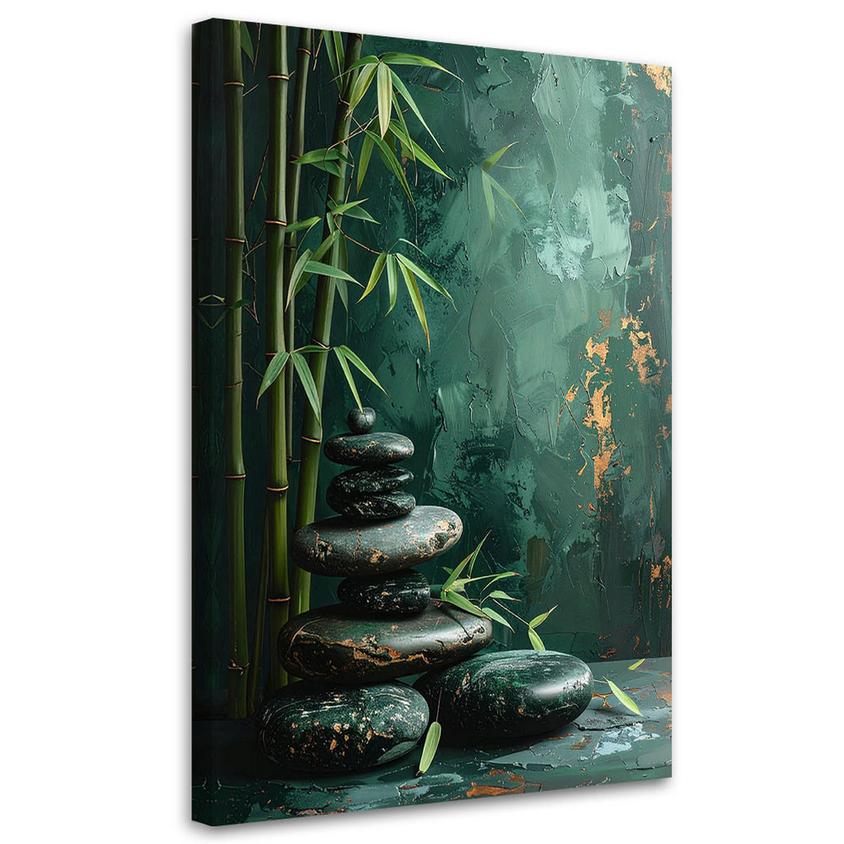 LEINWANDBILD Zen und Orientalisch 60x90cm - Grün, Textil (60/90cm) - Feeby