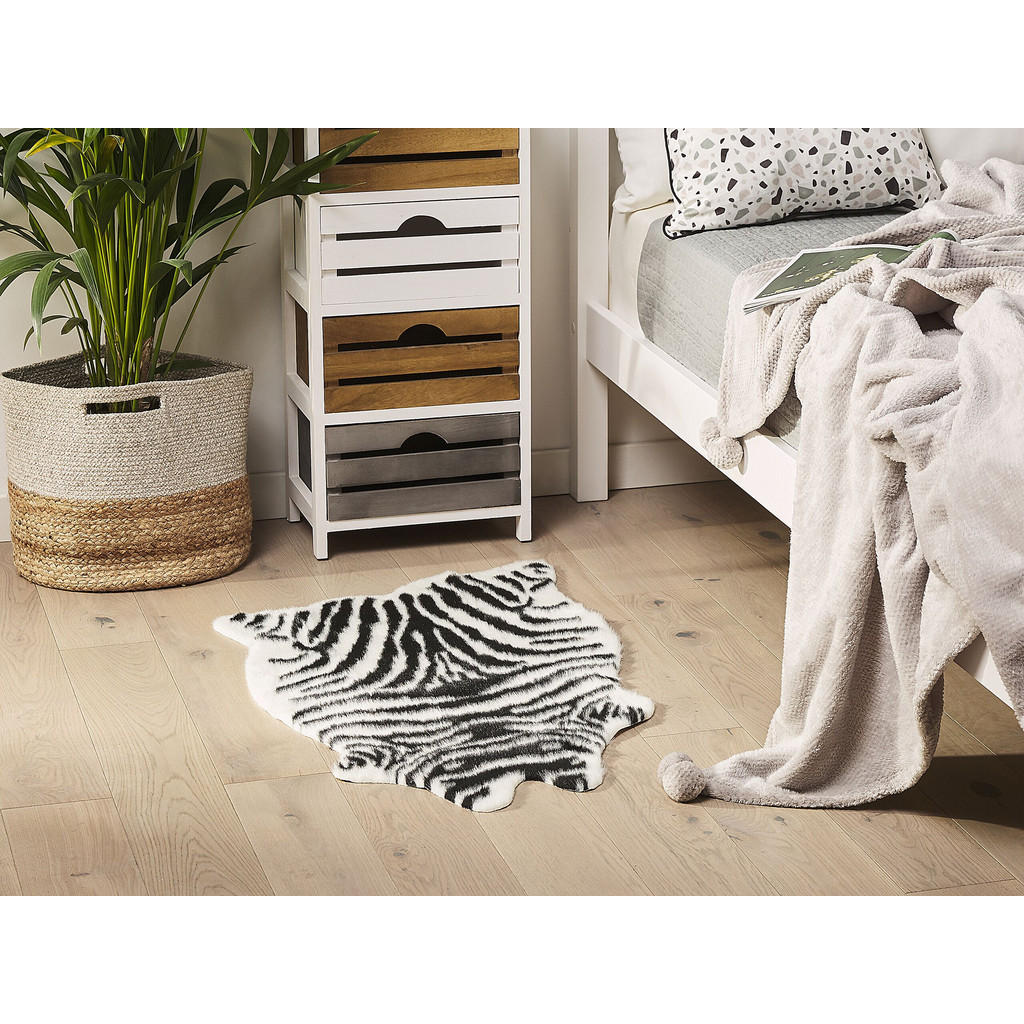 Thumbnail - Beliani Kunstfell-Teppich, Schwarz, Kunststoff, Tiere, Freiform, 60x90 cm, Teppiche & Böden, Teppiche, Fellteppiche