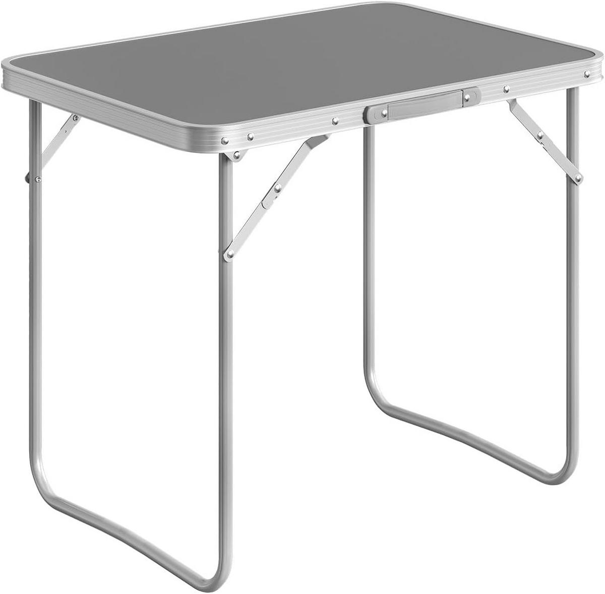 CAMPINGTISCH mit Griff Klappbar 70 x 50 x 60 cm Grau - Grau, Metall (70/50/60cm) - Woltu