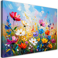 LEINWANDBILD Bunte Wildblumen 120x80cm - Multicolor, Textil (120/80cm) - Feeby