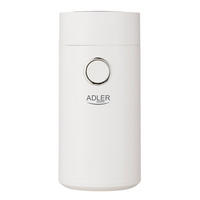 KAFFEEMÜHLE AD4446WS Weiß 150W 75 g Elektrisch Edelstahl Mahlwerk - Weiß, Kunststoff/Metall (12/25/15cm) - Adler