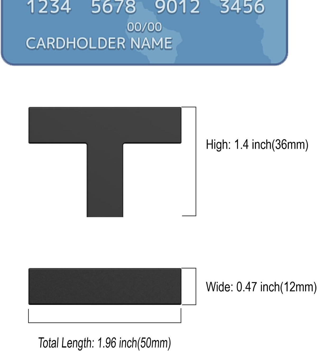 SCHRANKKNOPF Schwarz 10er-Set Edelstahl - Schwarz, Metall (0.12/3.5/0.5cm)