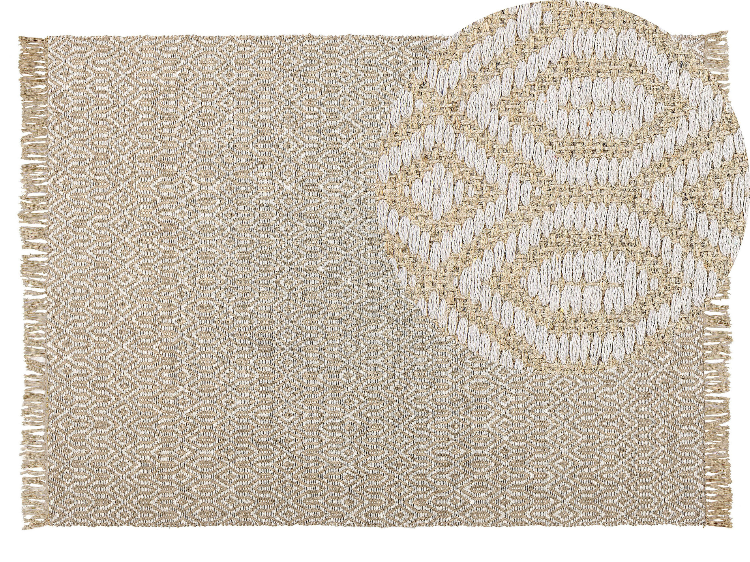KURZFLOR-TEPPICH Pozanti 200/140 cm - Beige, Naturmaterialen (140/200cm) - Beliani