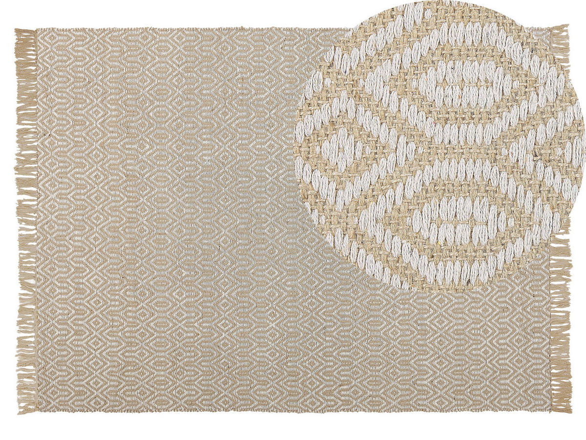 KURZFLOR-TEPPICH Pozanti 200/140 cm - Beige, Naturmaterialen (140/200cm) - Beliani