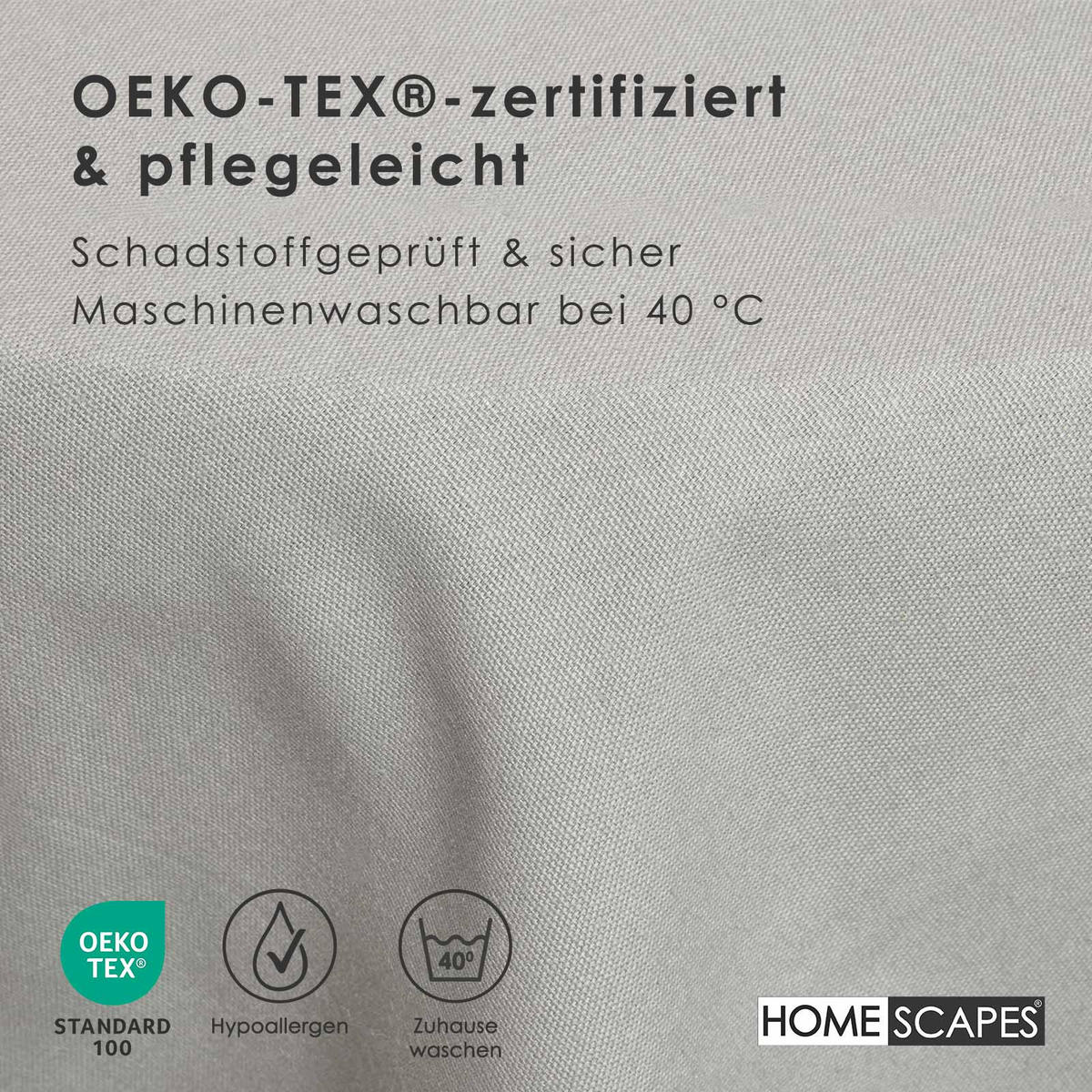 TISCHDECKE grau rund 178 cm, 100% Baumwolle - Grau, Textil (178/178cm) - Homescapes