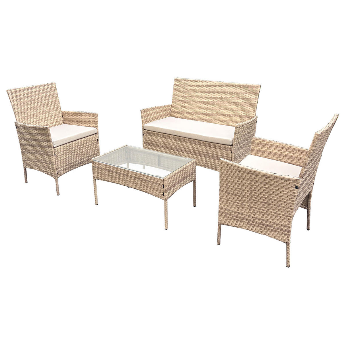 SITZGRUPPE Brooklyn Beige - Beige, Metall - SVITA