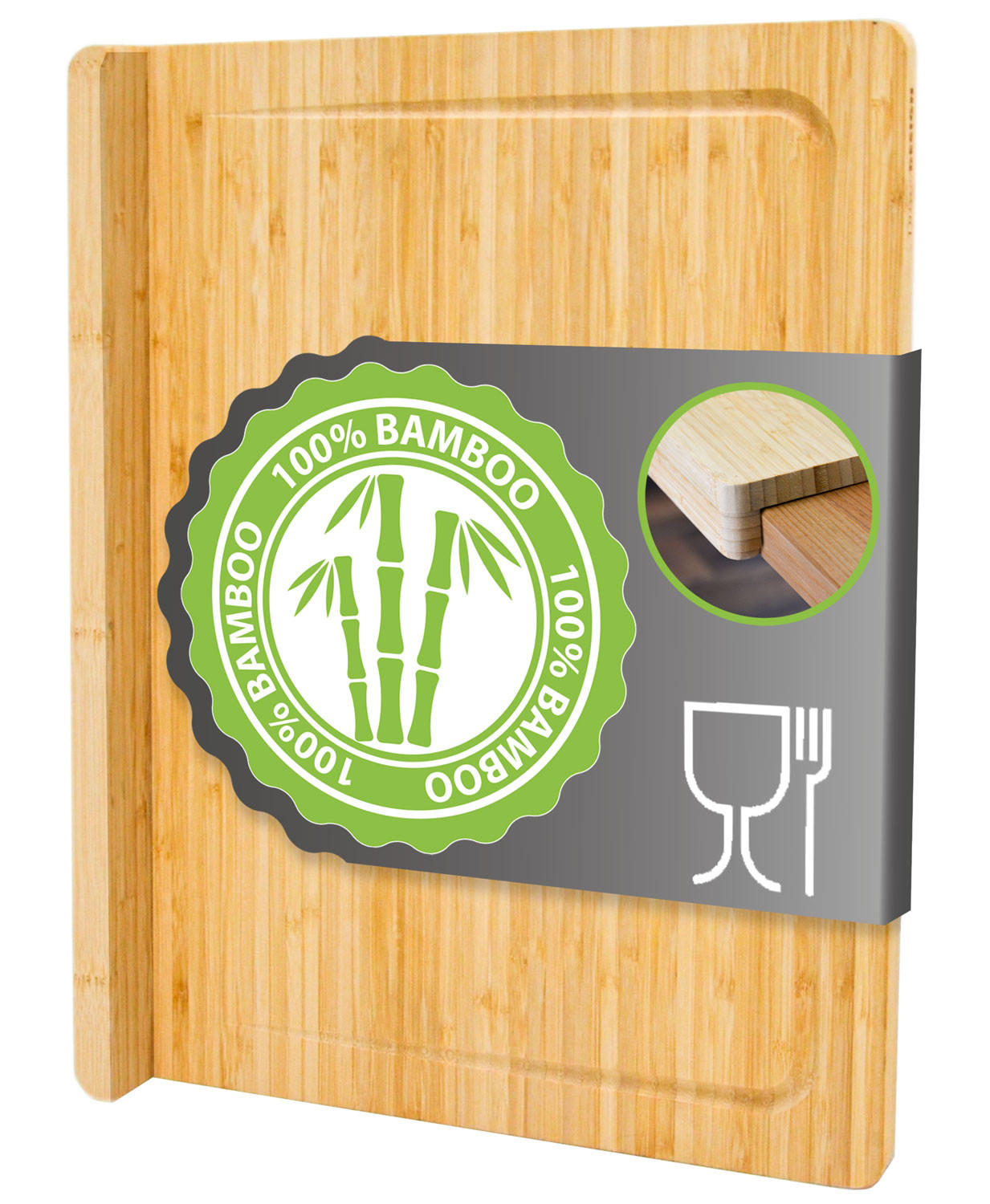 XL-SCHNEIDEBRETT 34/44/2 cm, Bambus - Braun, Holz (34/44cm) - Dunedesign