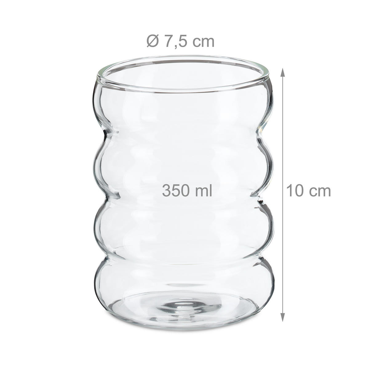4XTRINKGLÄSER - Transparent, Glas/Kunststoff (0.35L) - Relaxdays