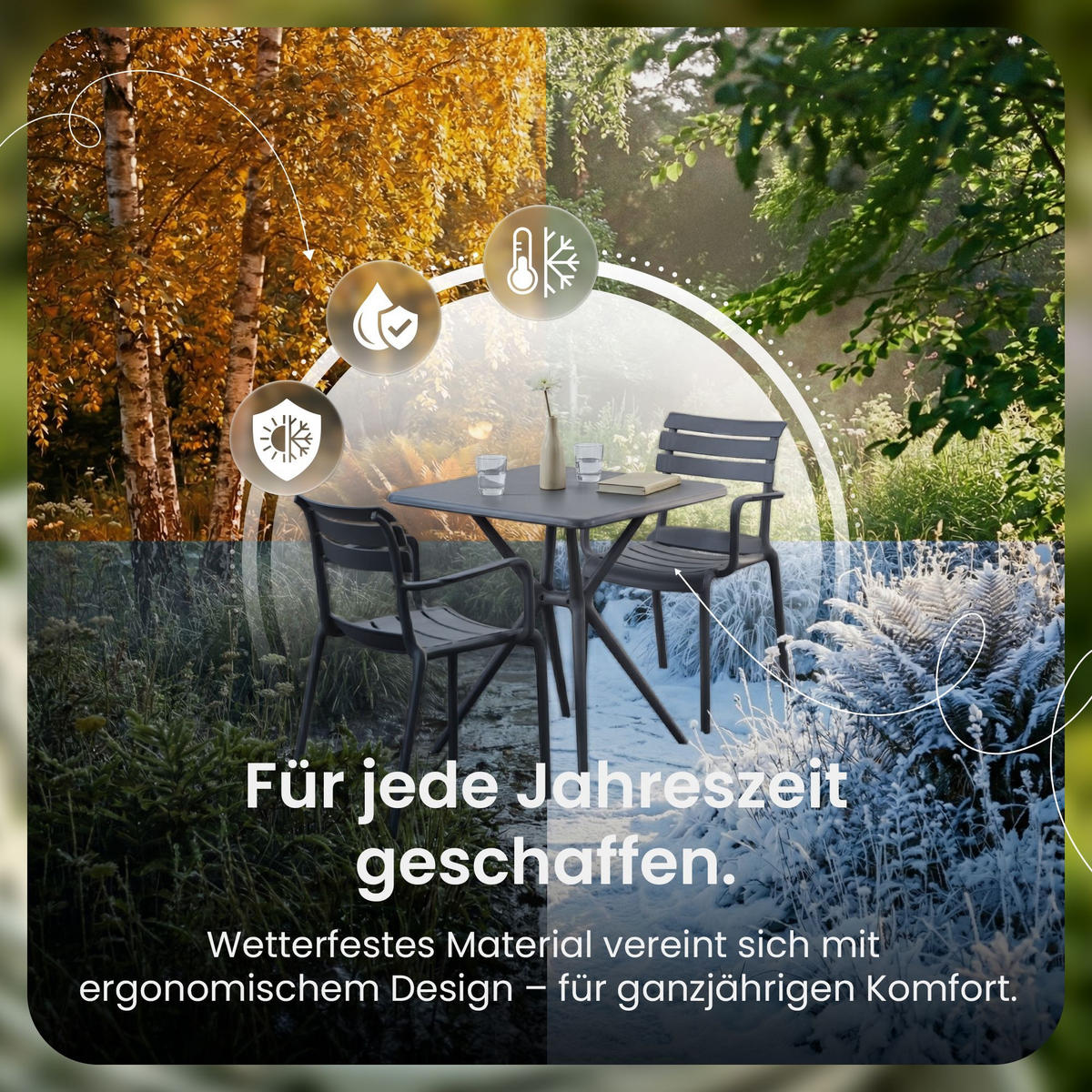 GARTENSITZGRUPPE 2 Kunststoff Dunkelgrau - Dunkelgrau, Kunststoff - CLP