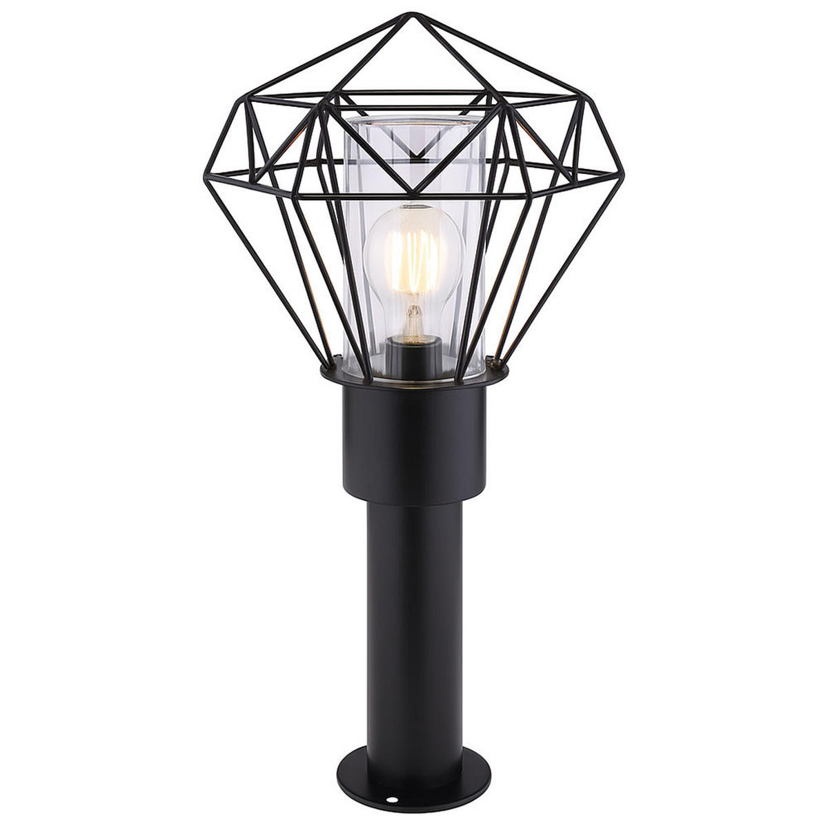 WEGELEUCHTE Horace Edelstahl Schwarz - Schwarz, Metall (22.5/25.5/50cm) - Globo Lighting