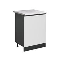KUCHYNSKÁ SPODNÁ SKRINKA R-Line, biely/antracitová, 60 cm s 1 dverami Marmori työtaso - biela/antracitová, kompozitné drevo (60/81.6/60cm) - Vicco