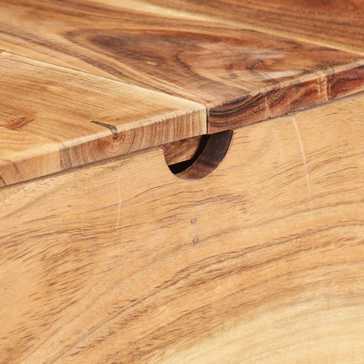 SCHMINKTISCH mit klappbarem Spiegel und 3 Schubladen, 112/45/76 cm, aus Massives Akazie - Schwarz/Braun, Holz (45/45/112cm) - vidaXL