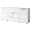 SIDEBOARD Bogota 150 - Weiß Hochglanz/Silberfarben, Holzwerkstoff/Kunststoff (150/68/40cm) - MIRJAN24
