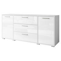 SIDEBOARD Bogota 150 - Weiß Hochglanz/Silberfarben, Holzwerkstoff/Kunststoff (150/68/40cm) - MIRJAN24